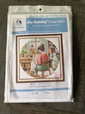 Embroidery Time Pre-Printed Joy Sunday Cross Stitch Kit 11ct Aida